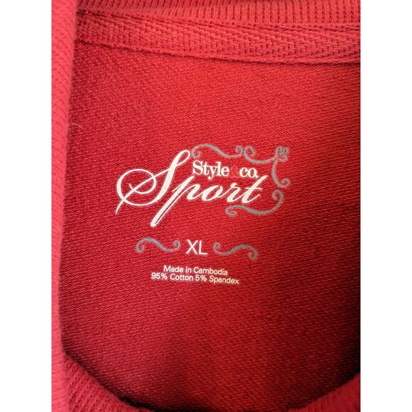 Style & Co. Sports Women's Red Snap Front Folded Long Sleeve Jacket Size XL - Picture 3 of 4